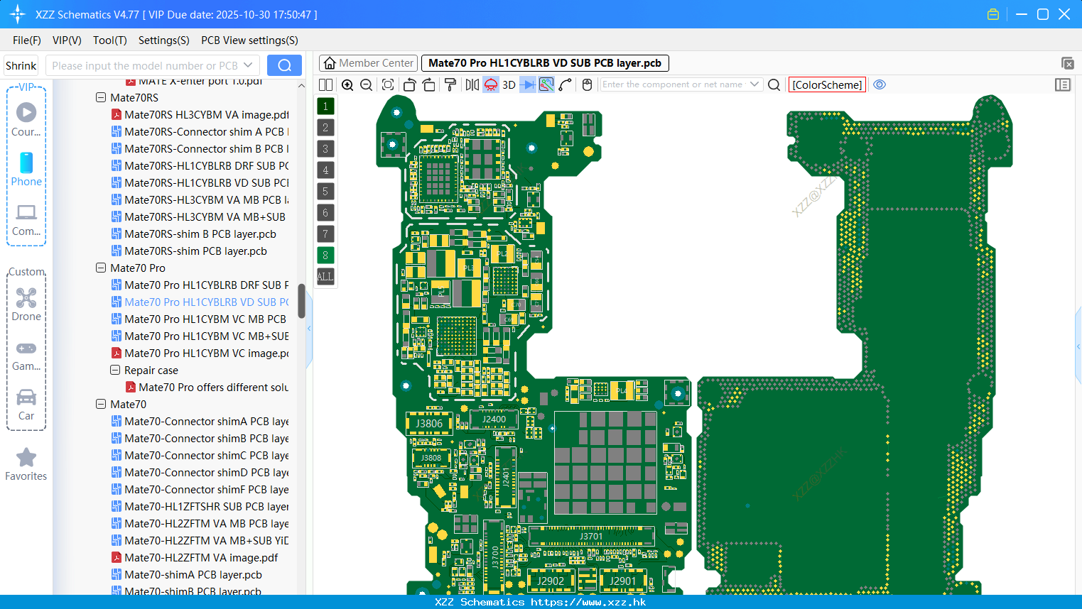 Huawei Mate70 Pro HL1CYBLRB VD SUB PCB Layer